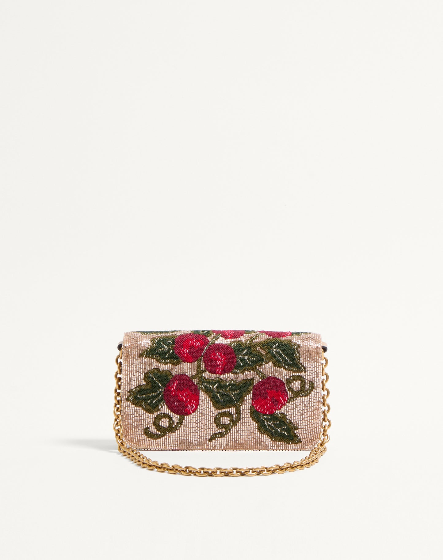 Valentino Garavani Vain Embroidered Shoulder Clutch With Cherryfic Pattern