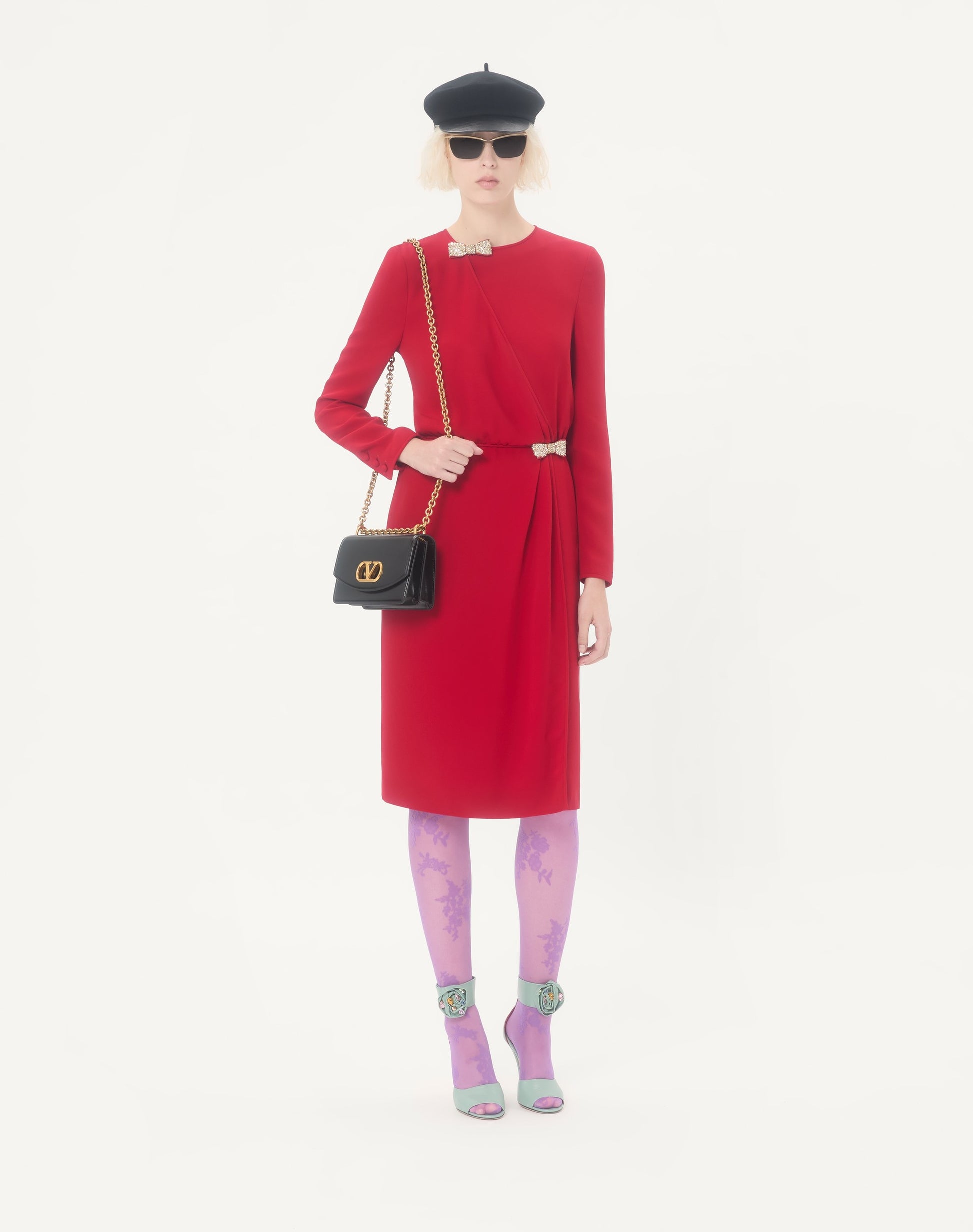 Valentino Garavani Vain Small Shoulder Bag In Shiny Calfskin