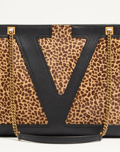 Valentino Garavani Viva Superstar Medium Shopping Bag In Calfskin With Pony Effect