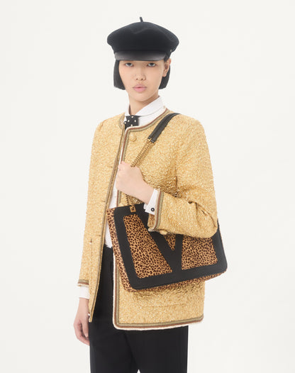 Valentino Garavani Viva Superstar Medium Shopping Bag In Calfskin With Pony Effect