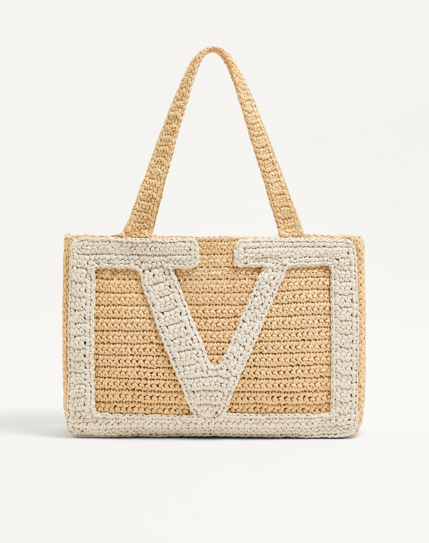 Valentino Garavani Viva Superstar Medium Shopping Bag In Raffia