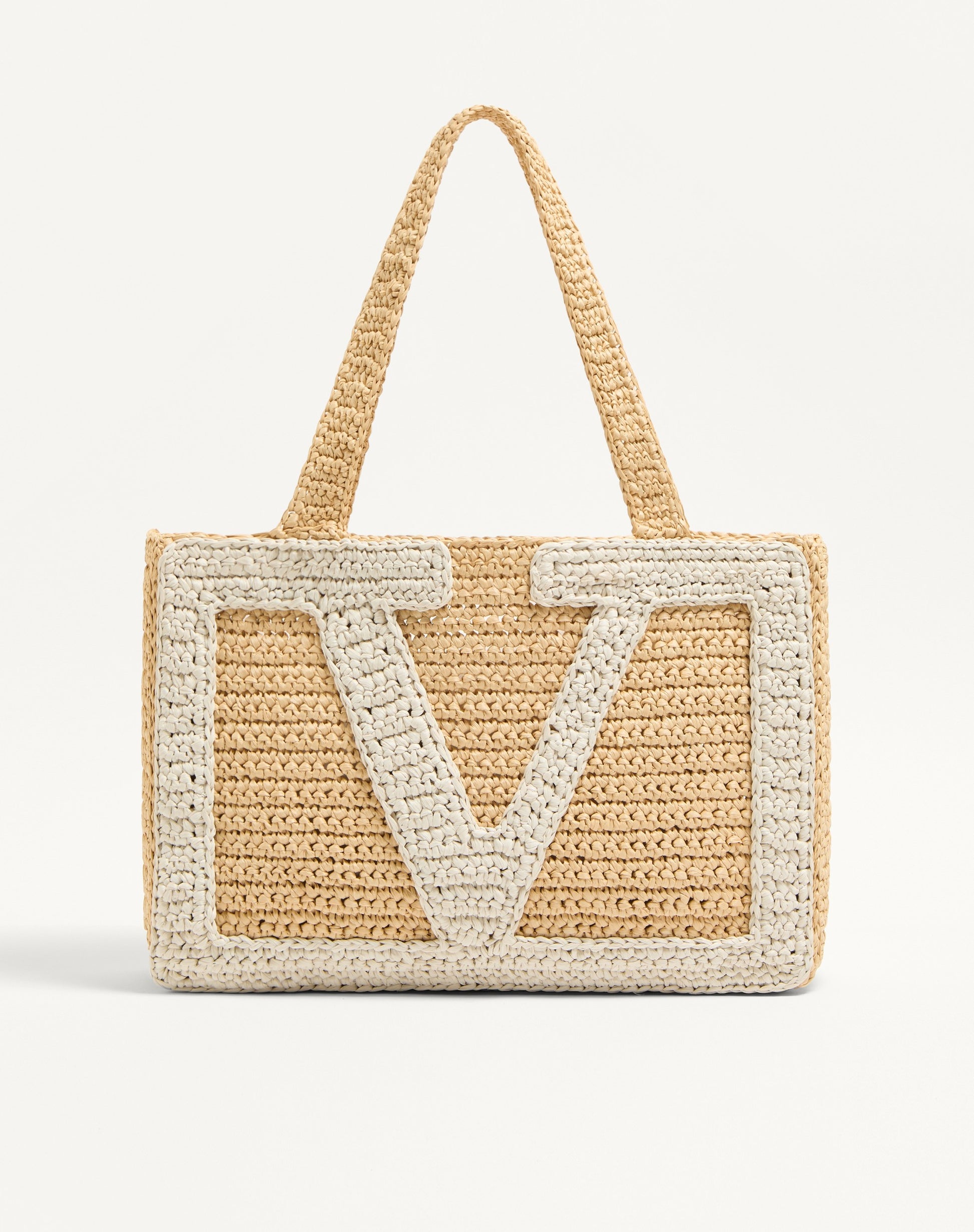 Valentino Garavani Viva Superstar Medium Shopping Bag In Raffia