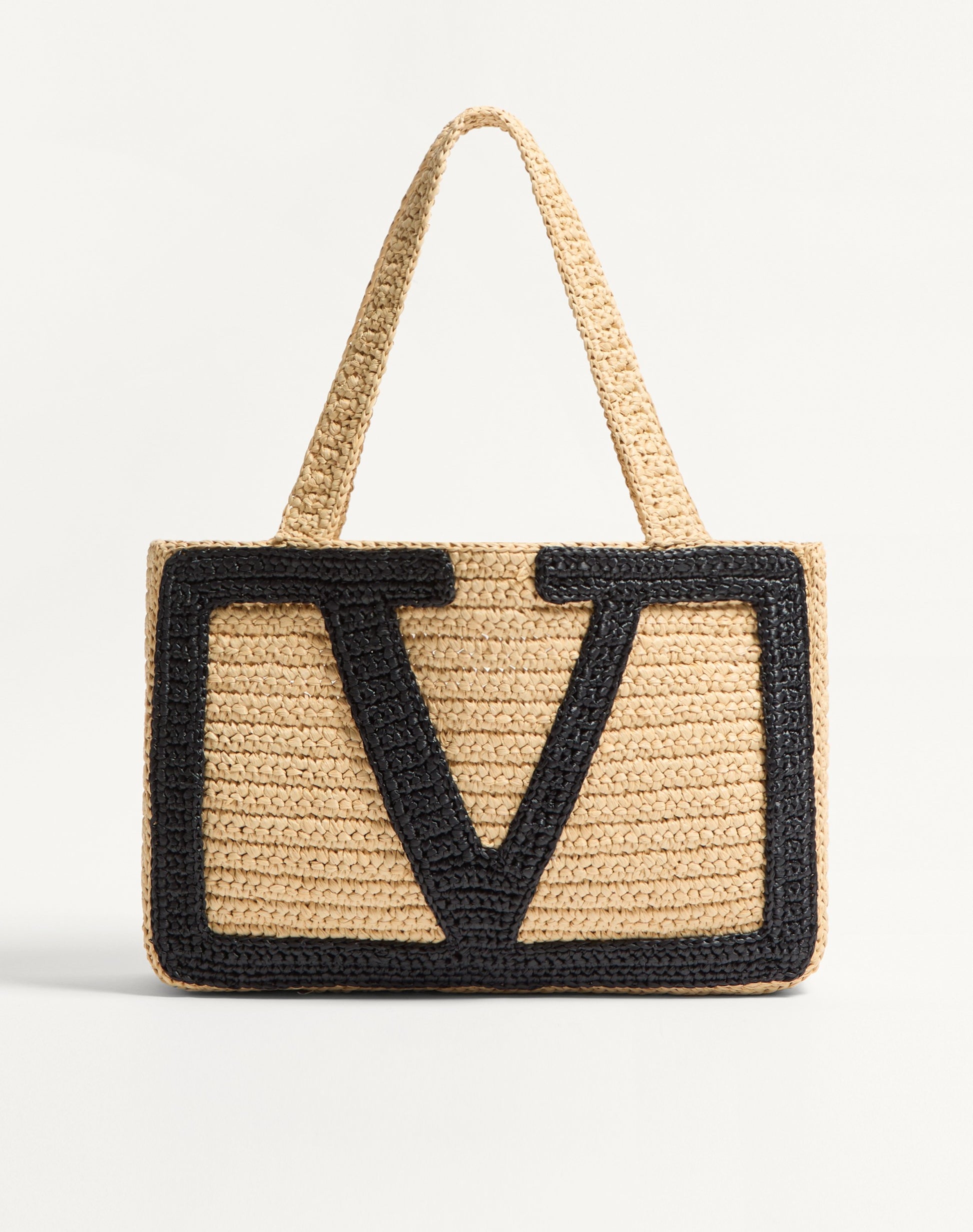 Valentino Garavani Viva Superstar Medium Shopping Bag In Raffia