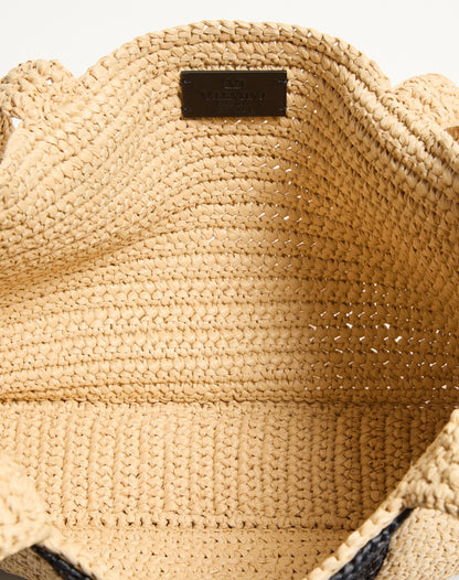 Valentino Garavani Viva Superstar Medium Shopping Bag In Raffia