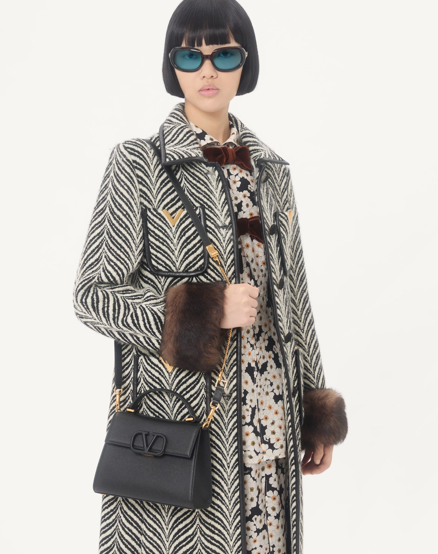 Valentino Garavani Vsling Small Handbag In Grainy Calfskin