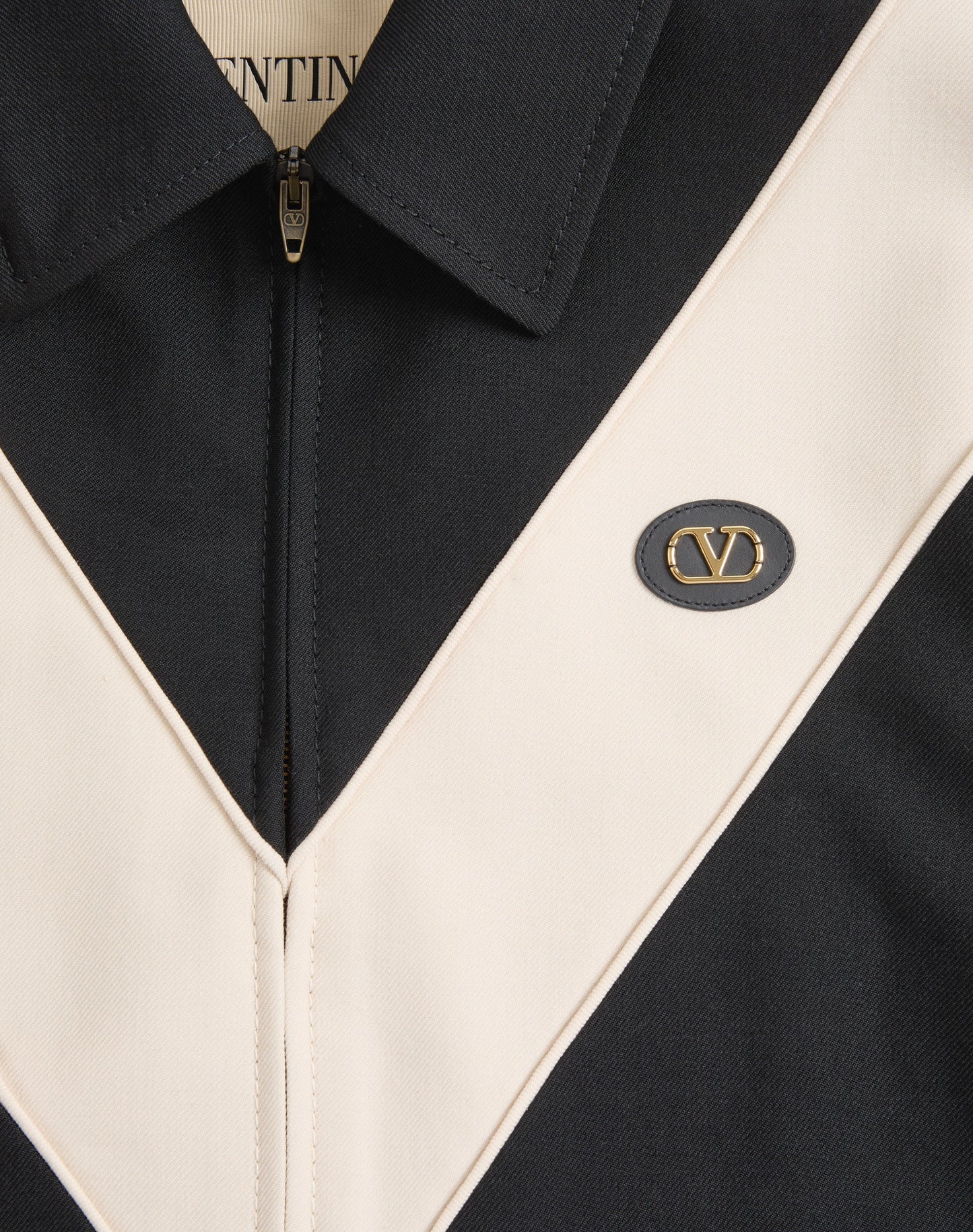 Valentino Nylon Gabardine Jacket With Inlaid V And Vlogo Patch