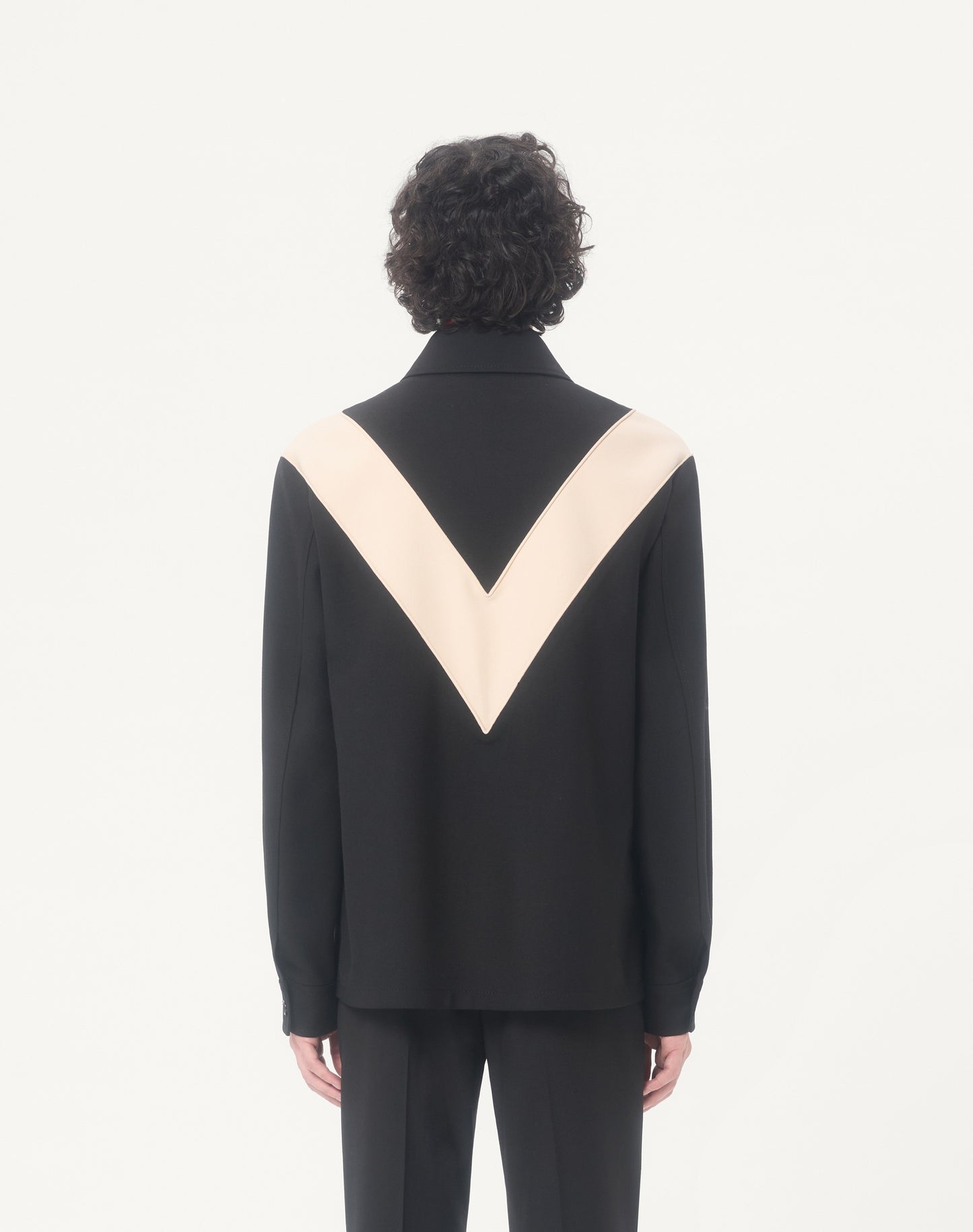 Valentino Nylon Gabardine Jacket With Inlaid V And Vlogo Patch