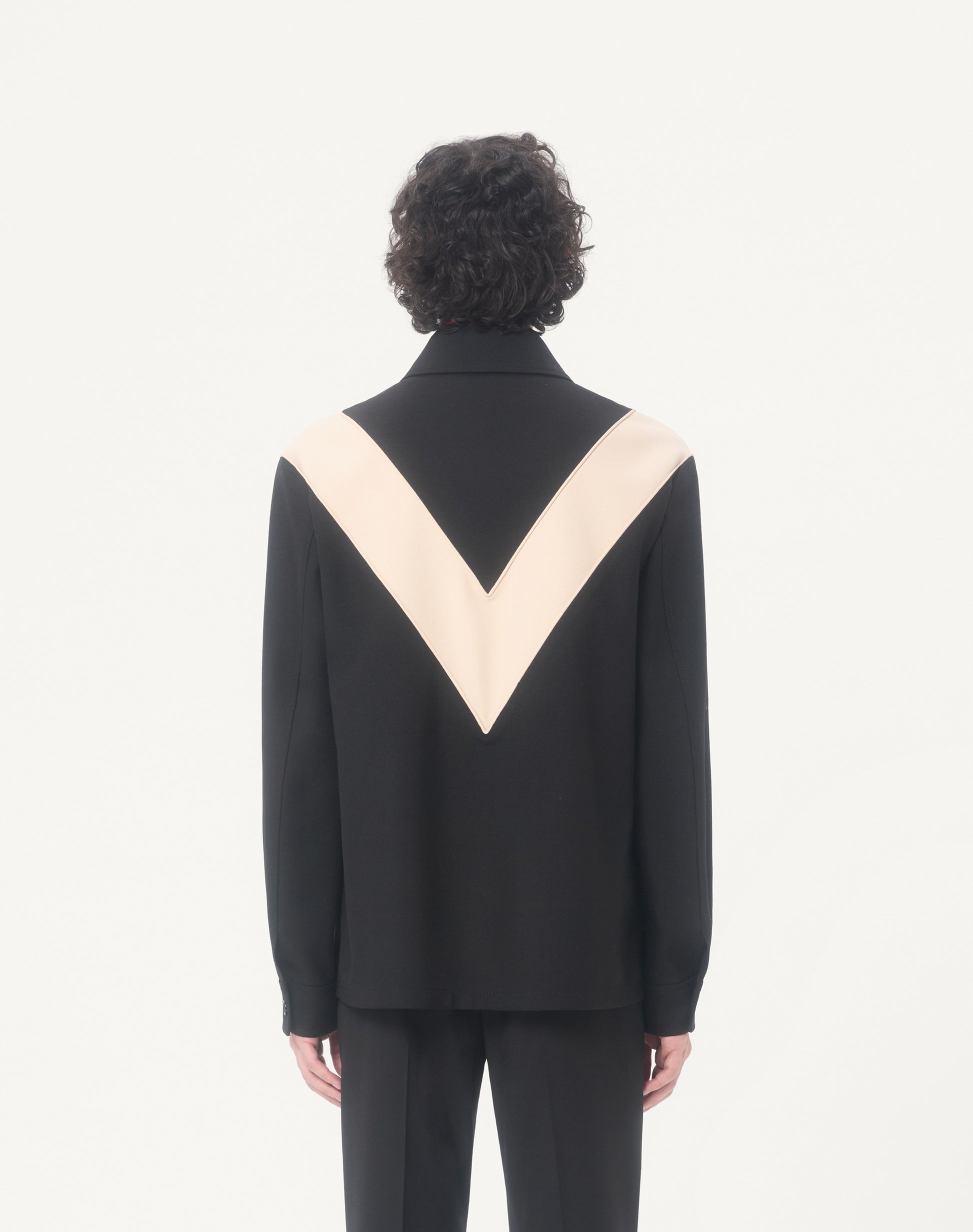 Valentino Nylon Gabardine Jacket With Inlaid V And Vlogo Patch