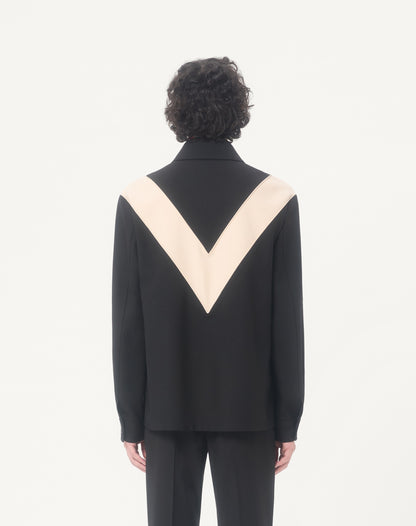 Valentino Nylon Gabardine Jacket With Inlaid V And Vlogo Patch
