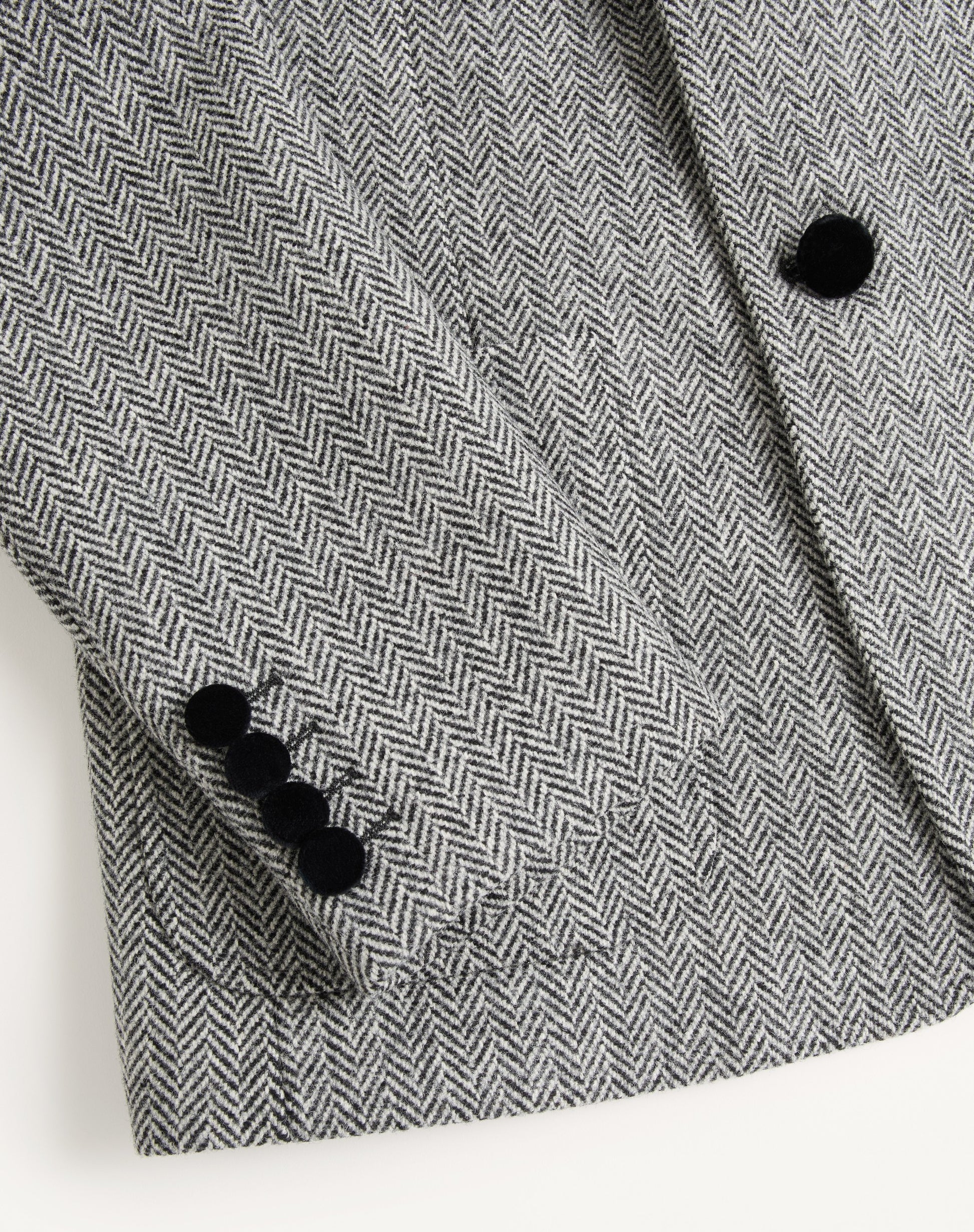 Valentino Single-breasted Wool Jacket In Chevron Pattern