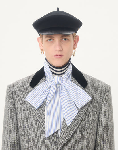 Valentino Single-breasted Wool Jacket In Chevron Pattern