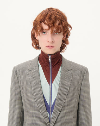 Valentino Single-breasted Wool Jacket With Houndstooth Pattern