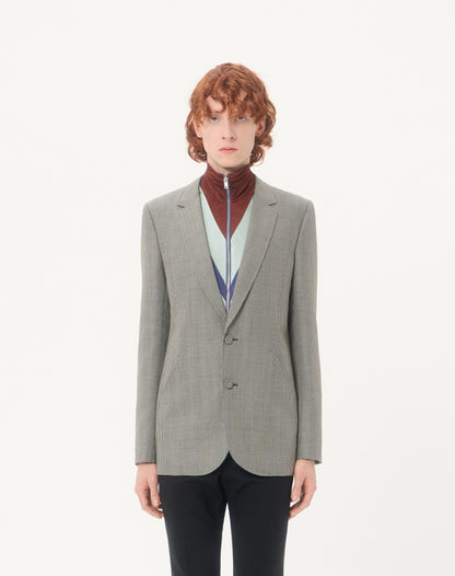 Valentino Single-breasted Wool Jacket With Houndstooth Pattern