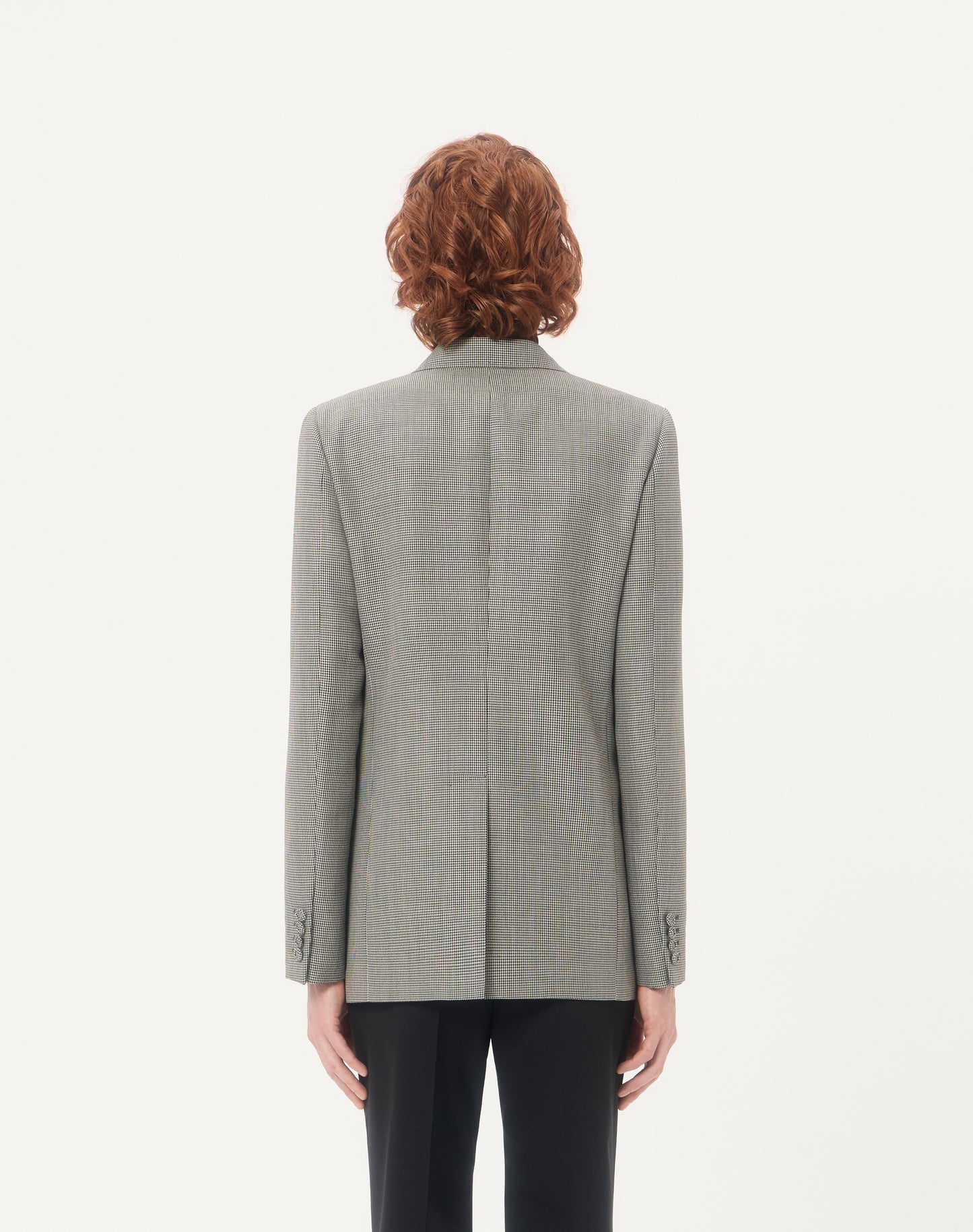 Valentino Single-breasted Wool Jacket With Houndstooth Pattern