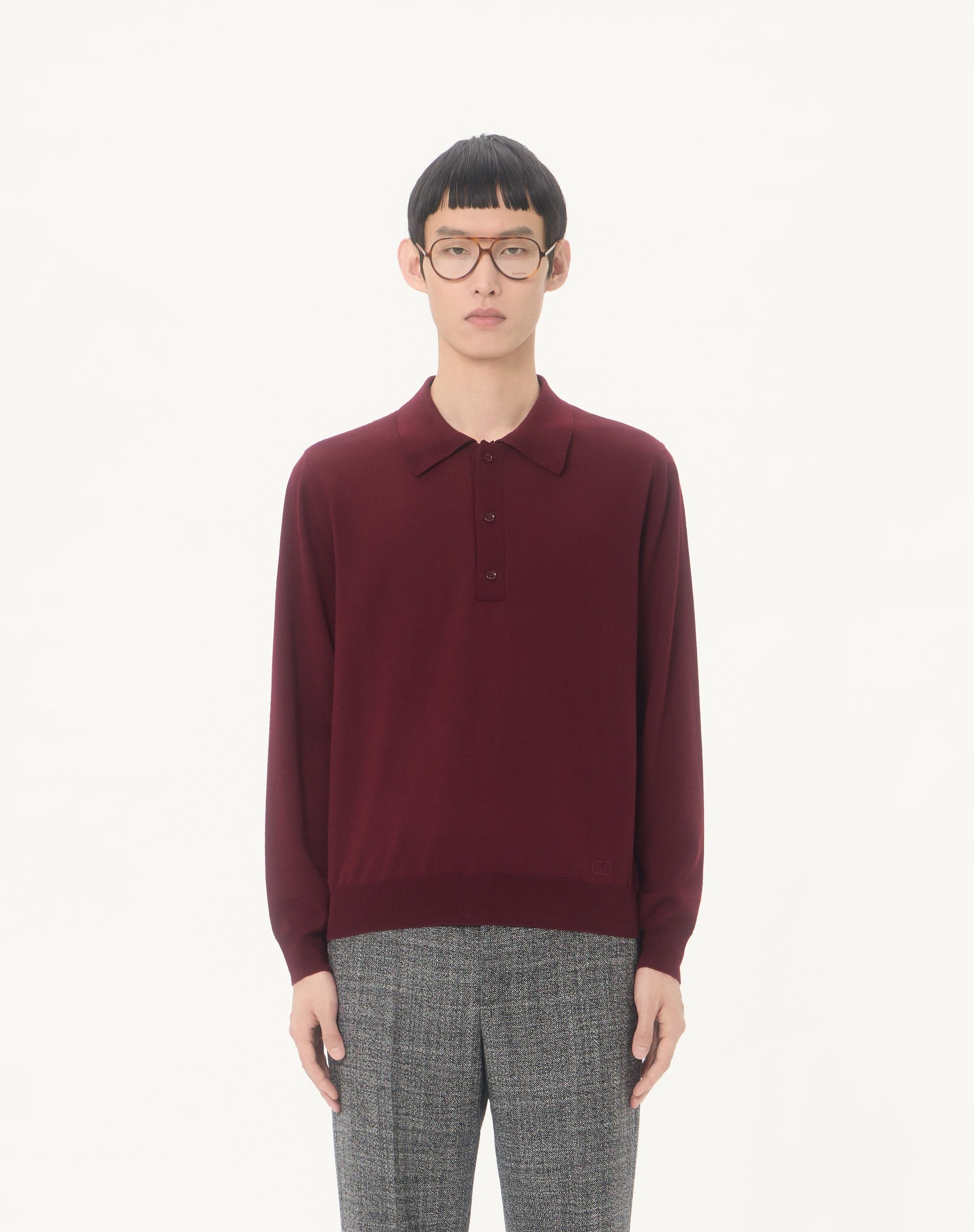 Valentino Wool Polo With Vlogo Embroidery
