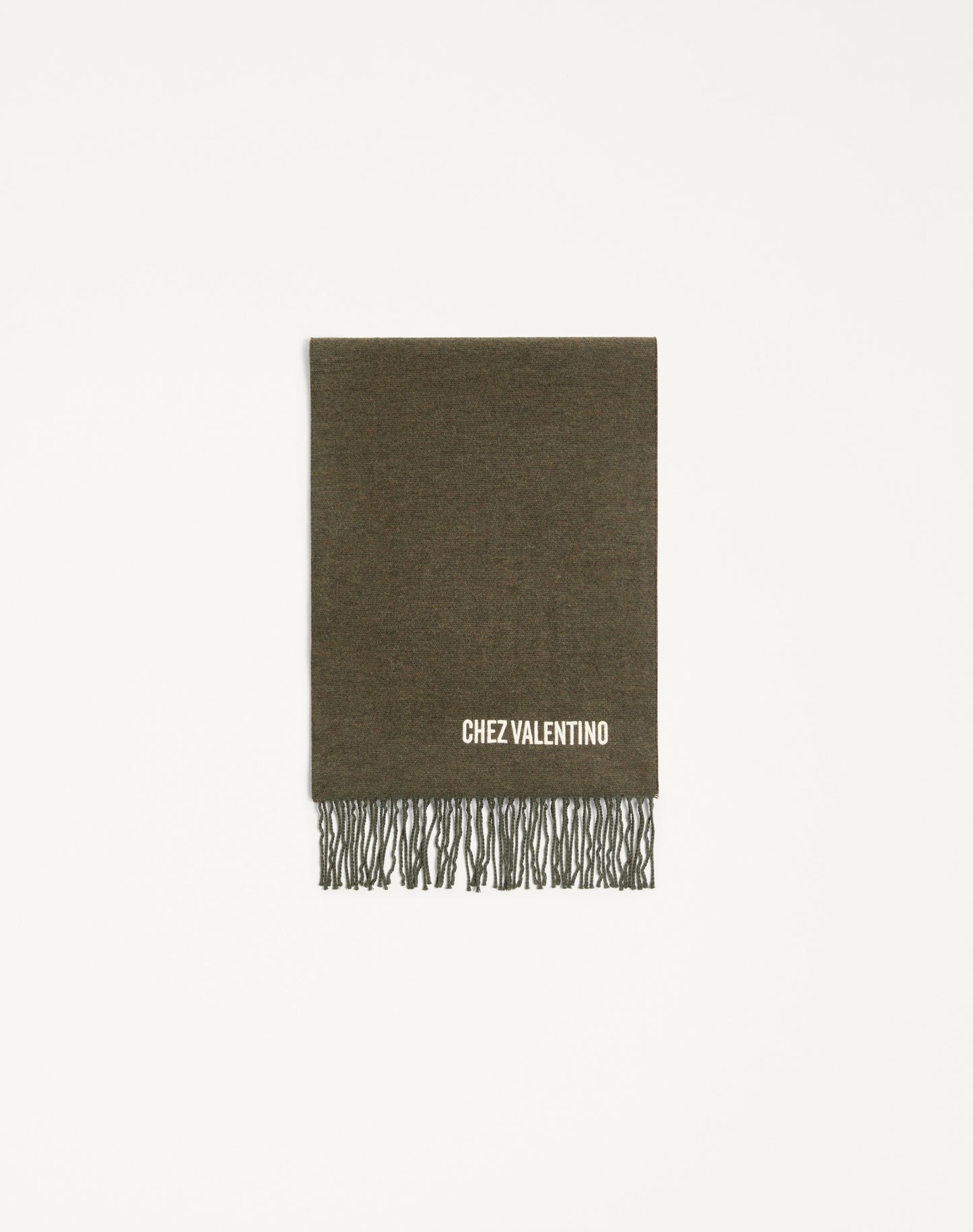 Valentino Wool Scarf With Chez Valentino Embroidery