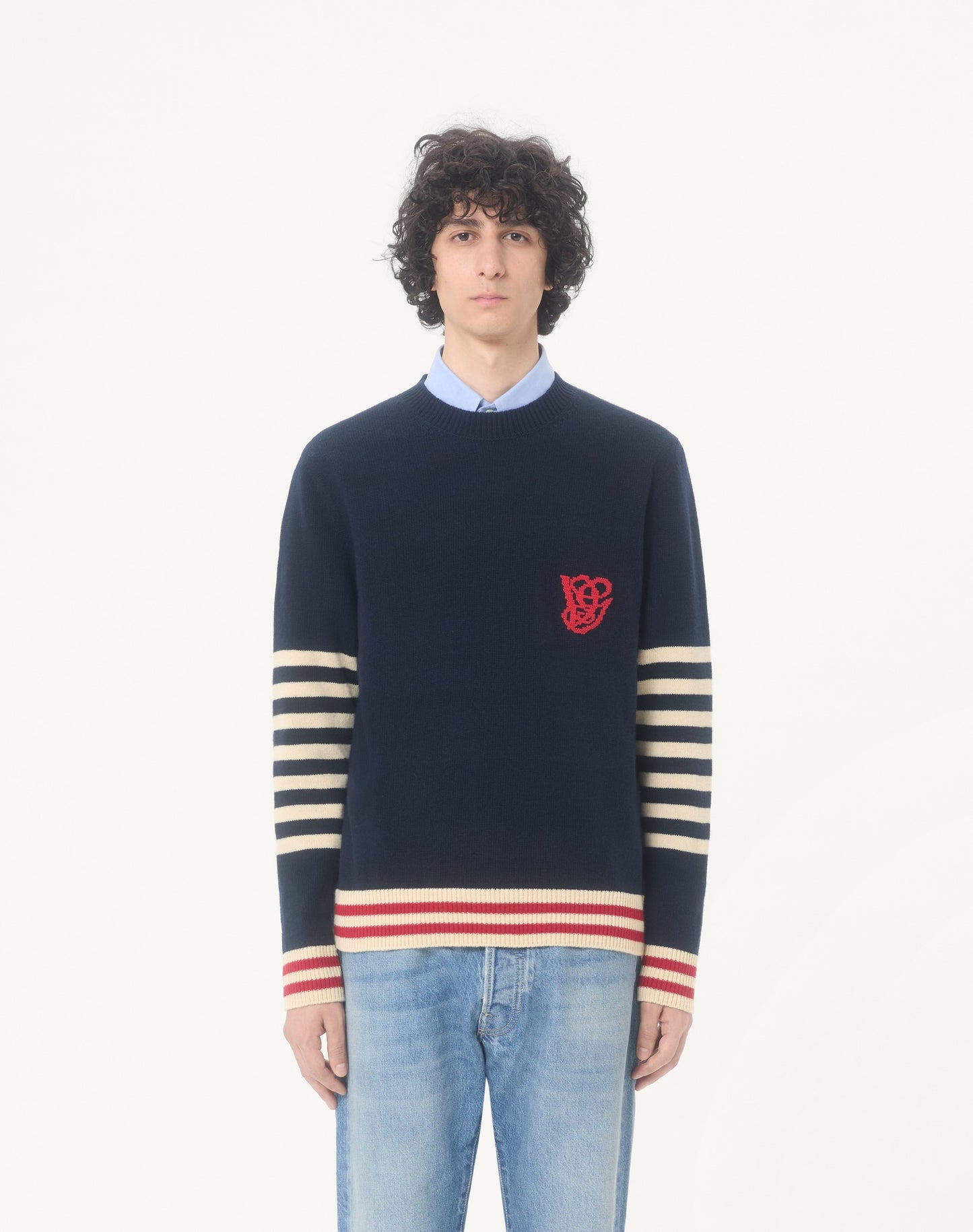 Valentino Wool Sweater With Vg Embroidery
