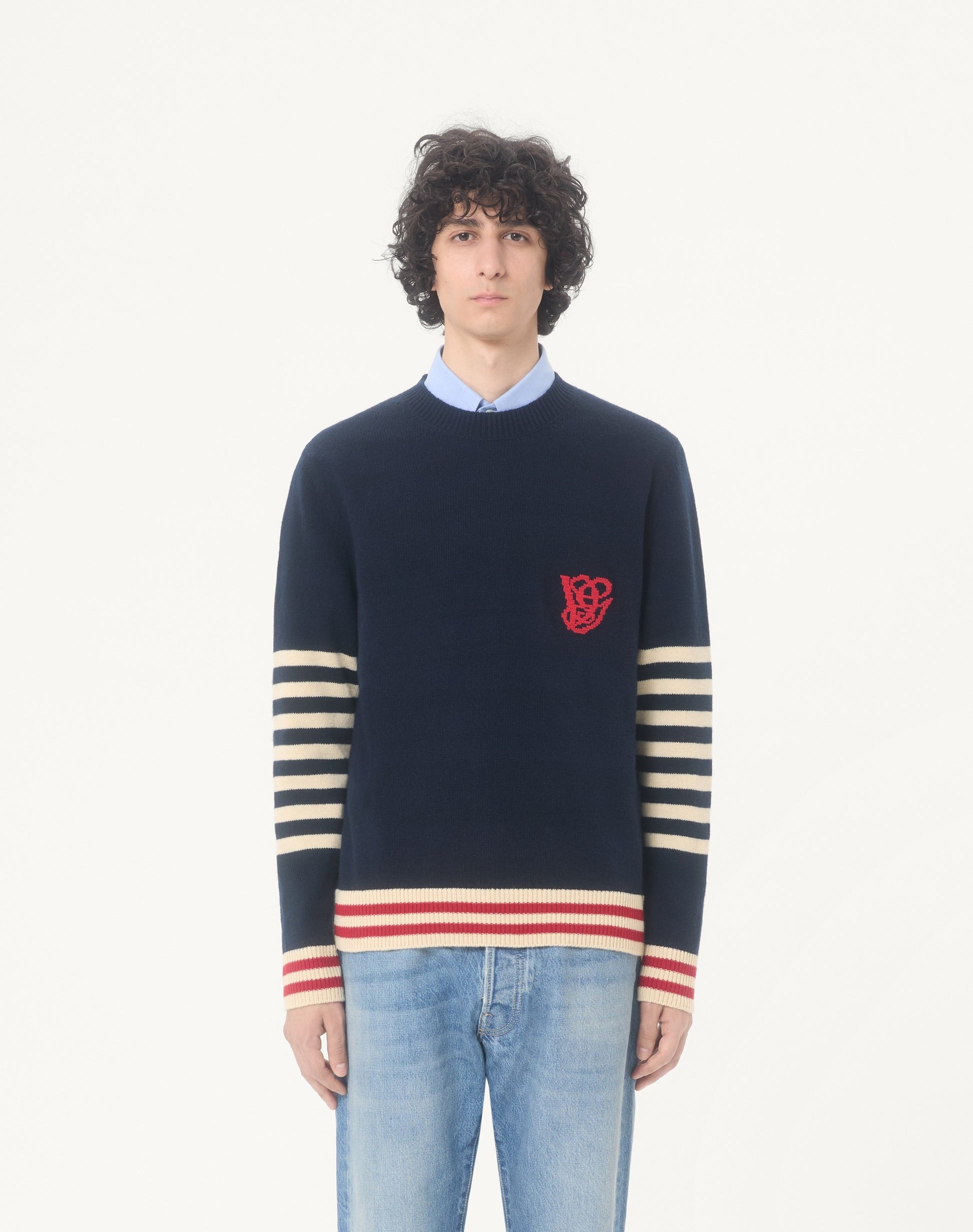 Valentino Wool Sweater With Vg Embroidery