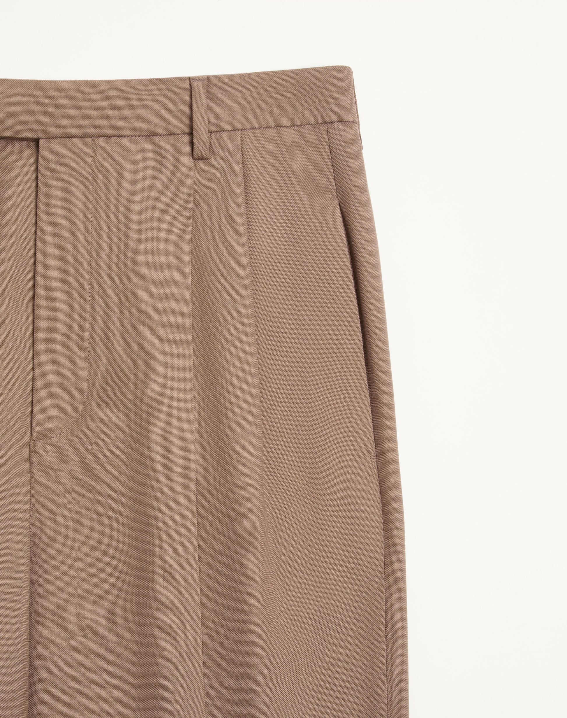 Valentino Cuffed Wool Trousers In Natté Wool
