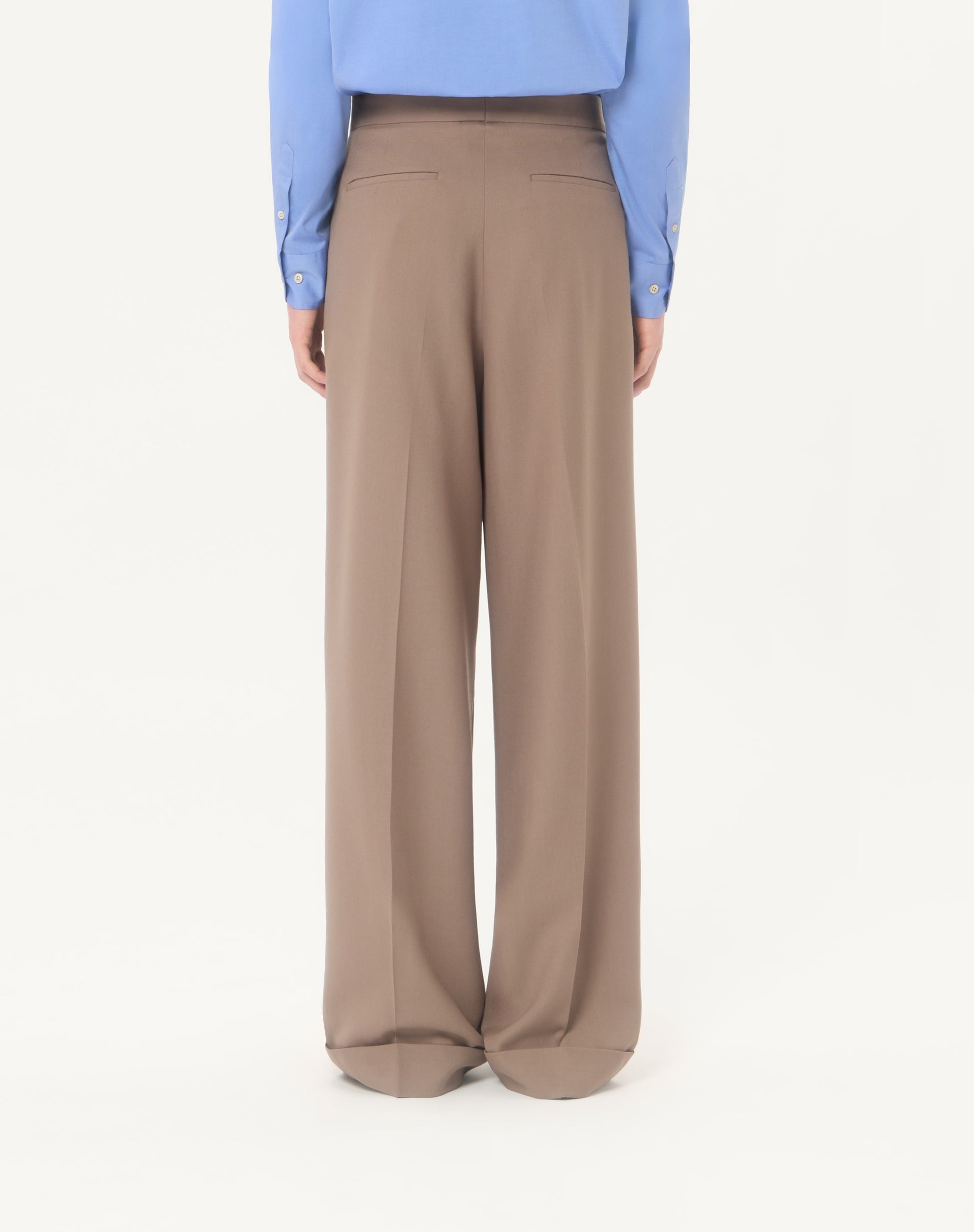 Valentino Cuffed Wool Trousers In Natté Wool