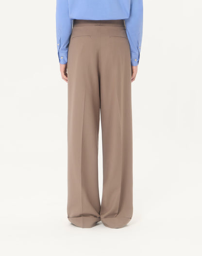 Valentino Cuffed Wool Trousers In Natté Wool