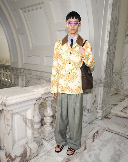 Valentino Shirt Jacket In Cotton Drill With Papier Floral Print
