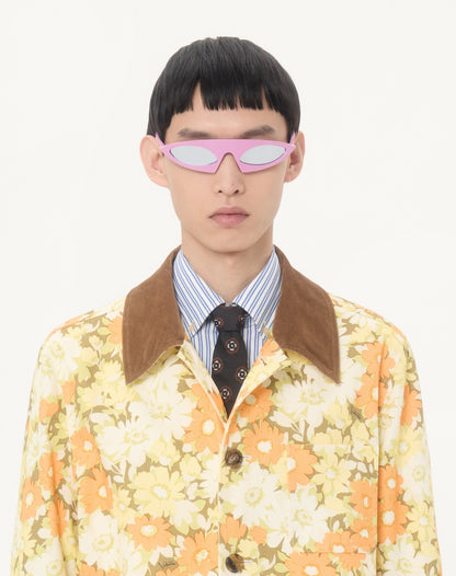 Valentino Shirt Jacket In Cotton Drill With Papier Floral Print