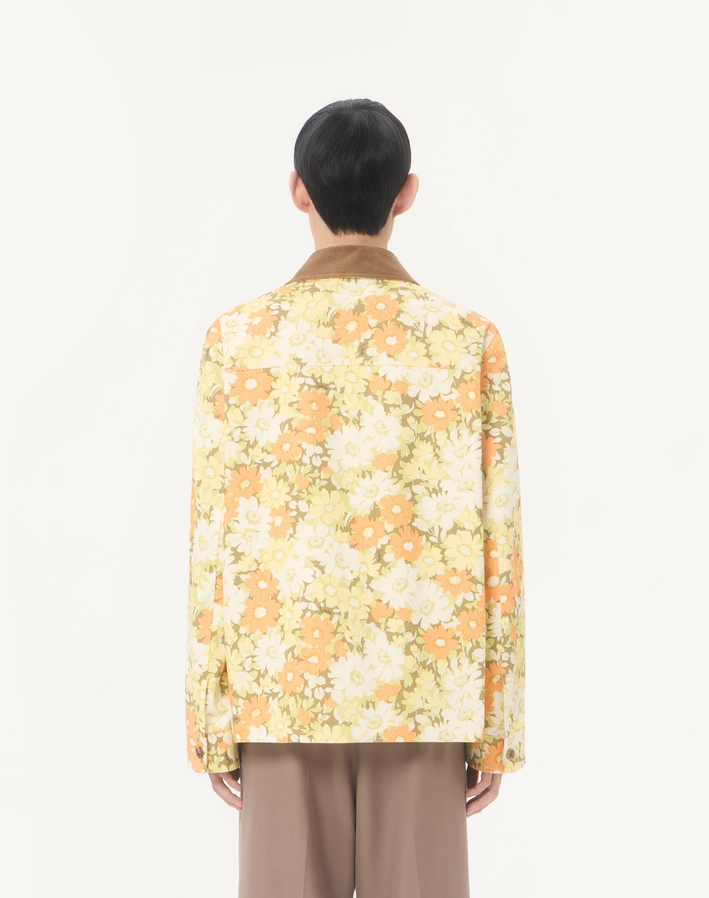 Valentino Shirt Jacket In Cotton Drill With Papier Floral Print