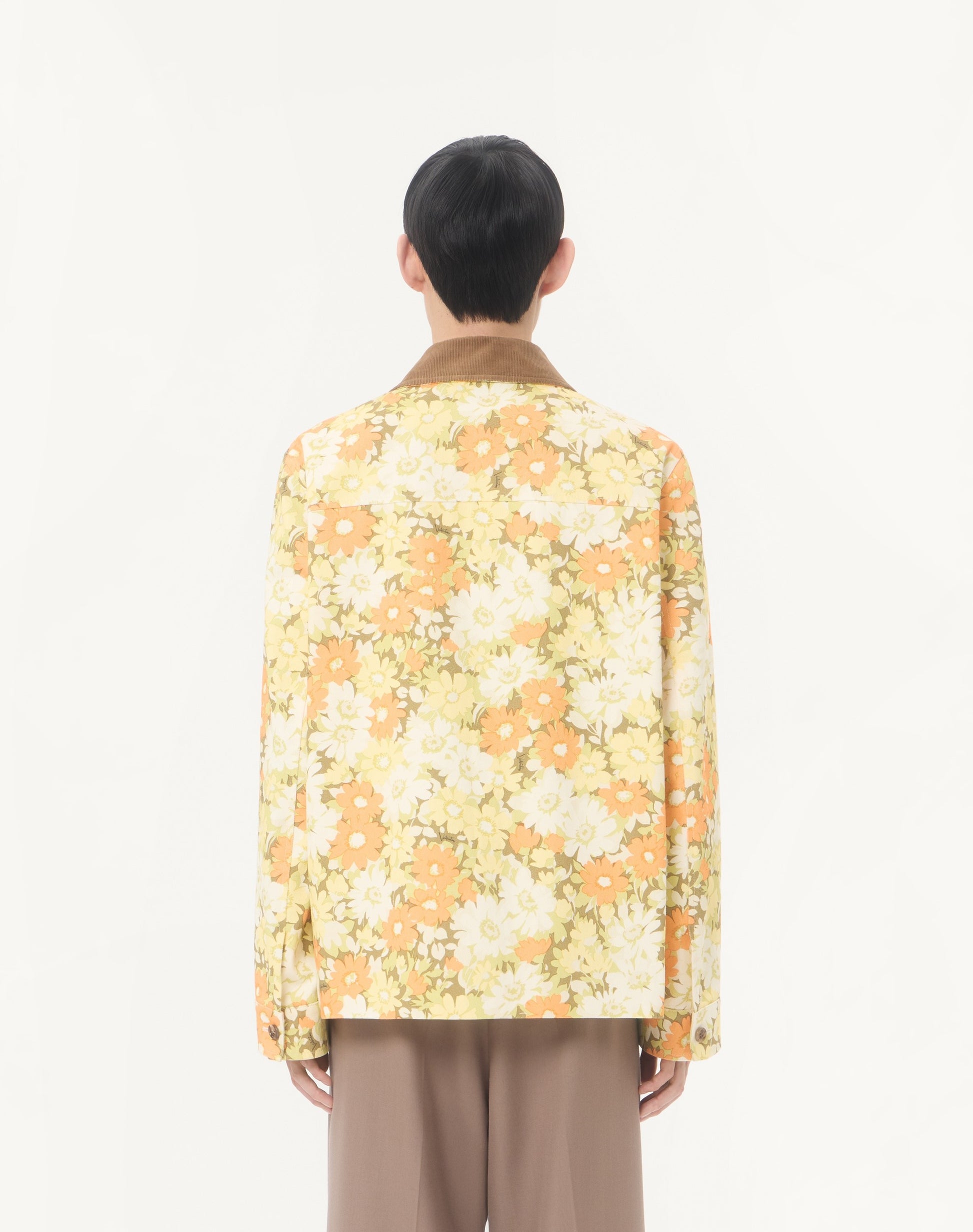 Valentino Shirt Jacket In Cotton Drill With Papier Floral Print