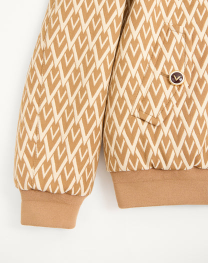 Valentino Wool Bomber Jacket With All-over Toute La V Motif
