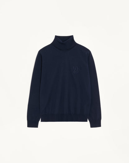 Valentino Wool High-neck Jumper With Vg Embroidery