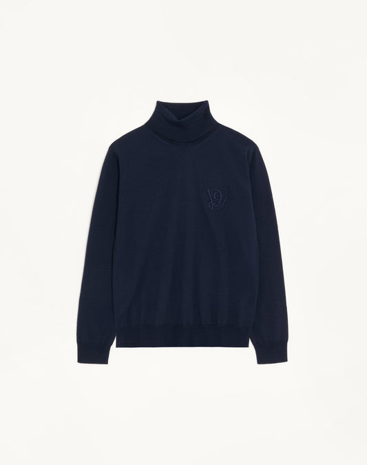 Valentino Wool High-neck Jumper With Vg Embroidery