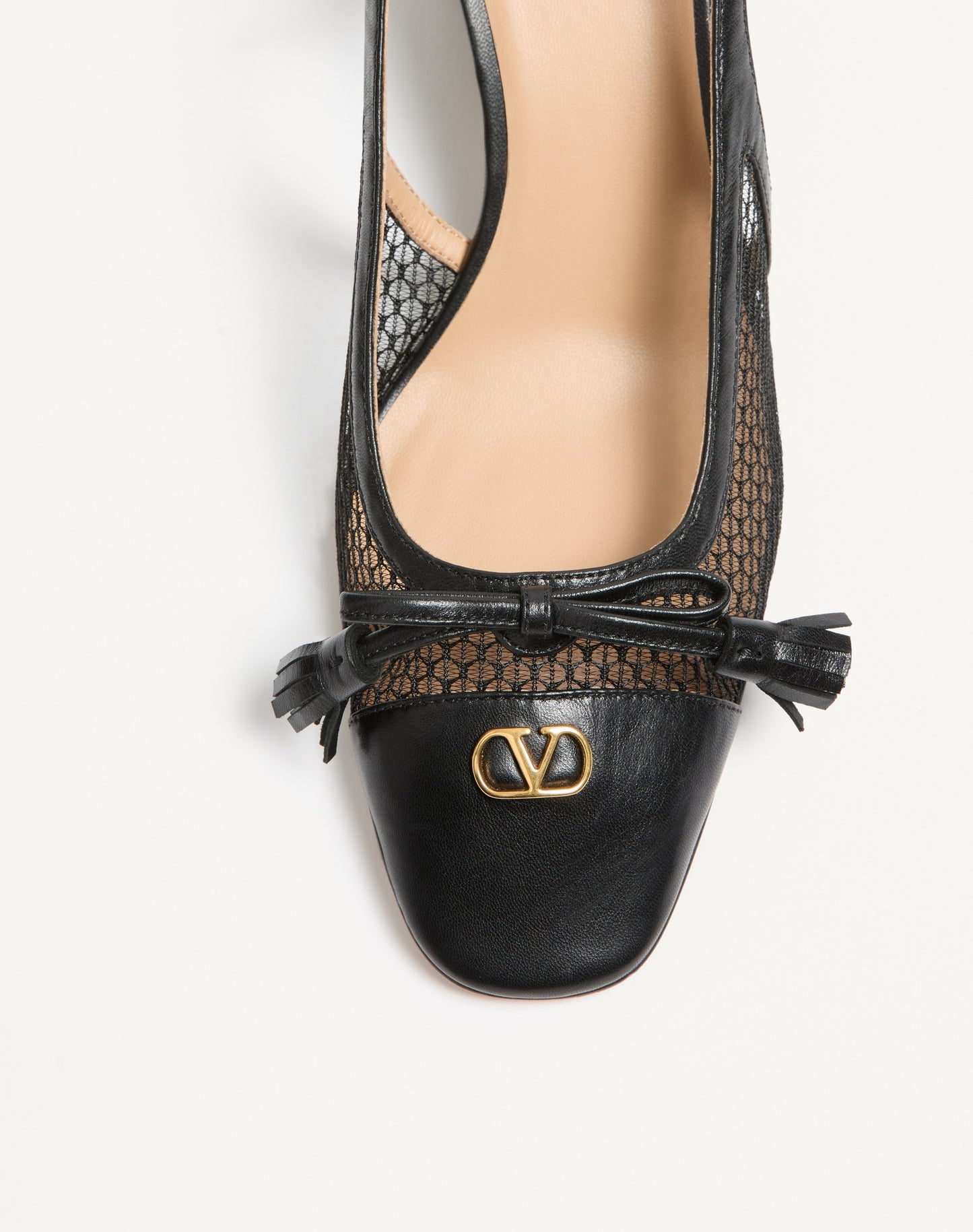 Valet Du Roi Slingback Pump In Mesh And Kidskin 60mm