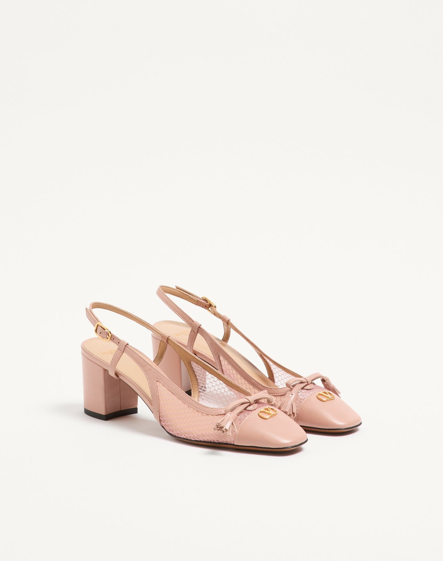 Valet Du Roi Slingback Pump In Mesh And Kidskin 60mm