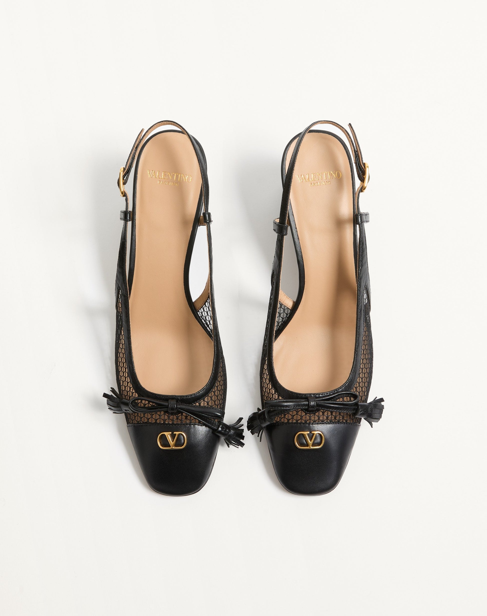 Valet Du Roi Slingback Pump In Mesh And Kidskin 60mm