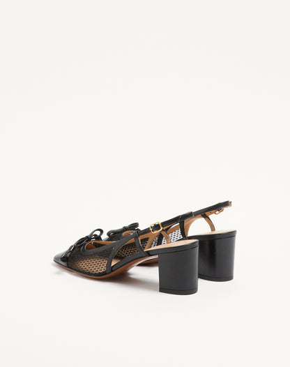 Valet Du Roi Slingback Pump In Mesh And Kidskin 60mm