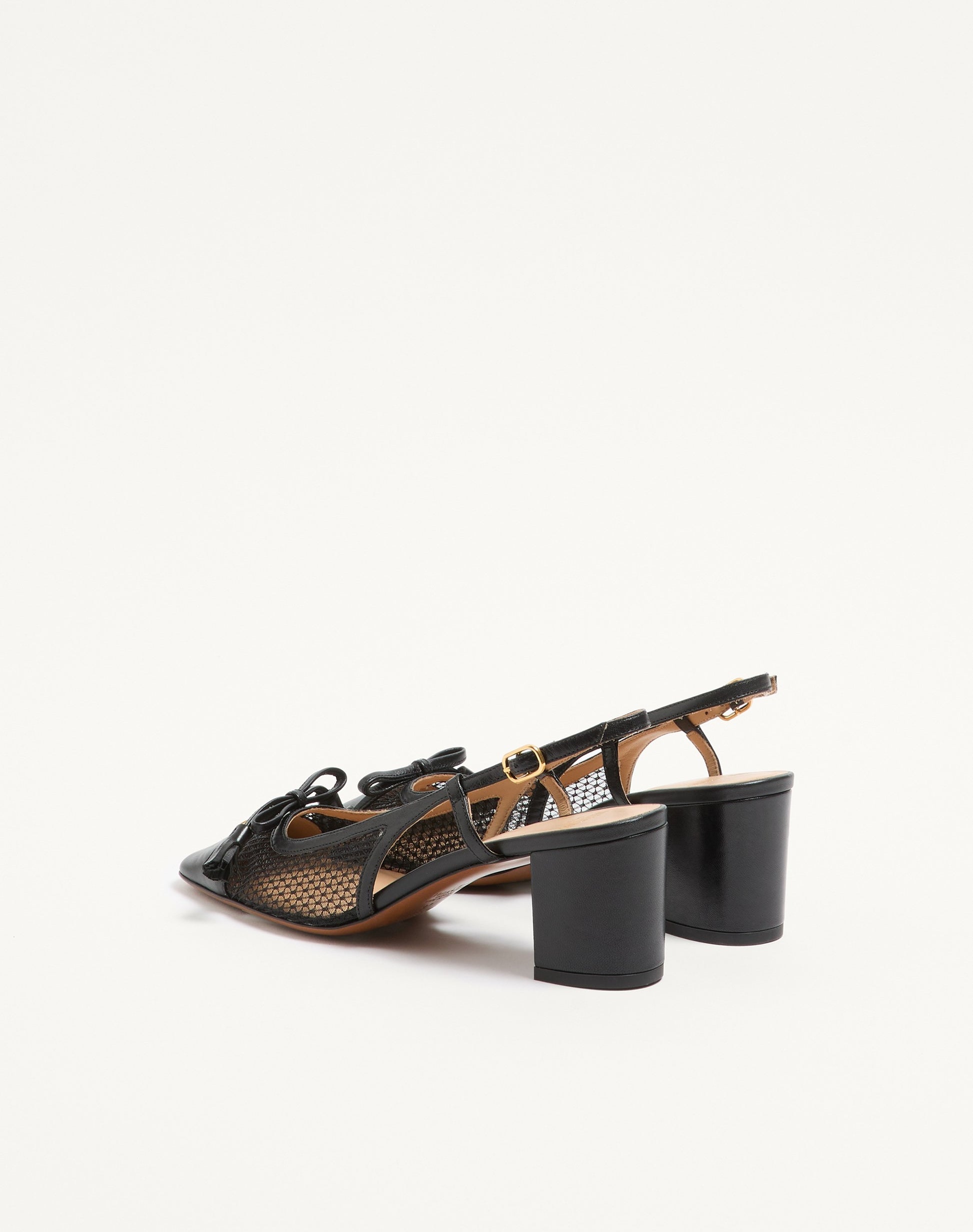 Valet Du Roi Slingback Pump In Mesh And Kidskin 60mm