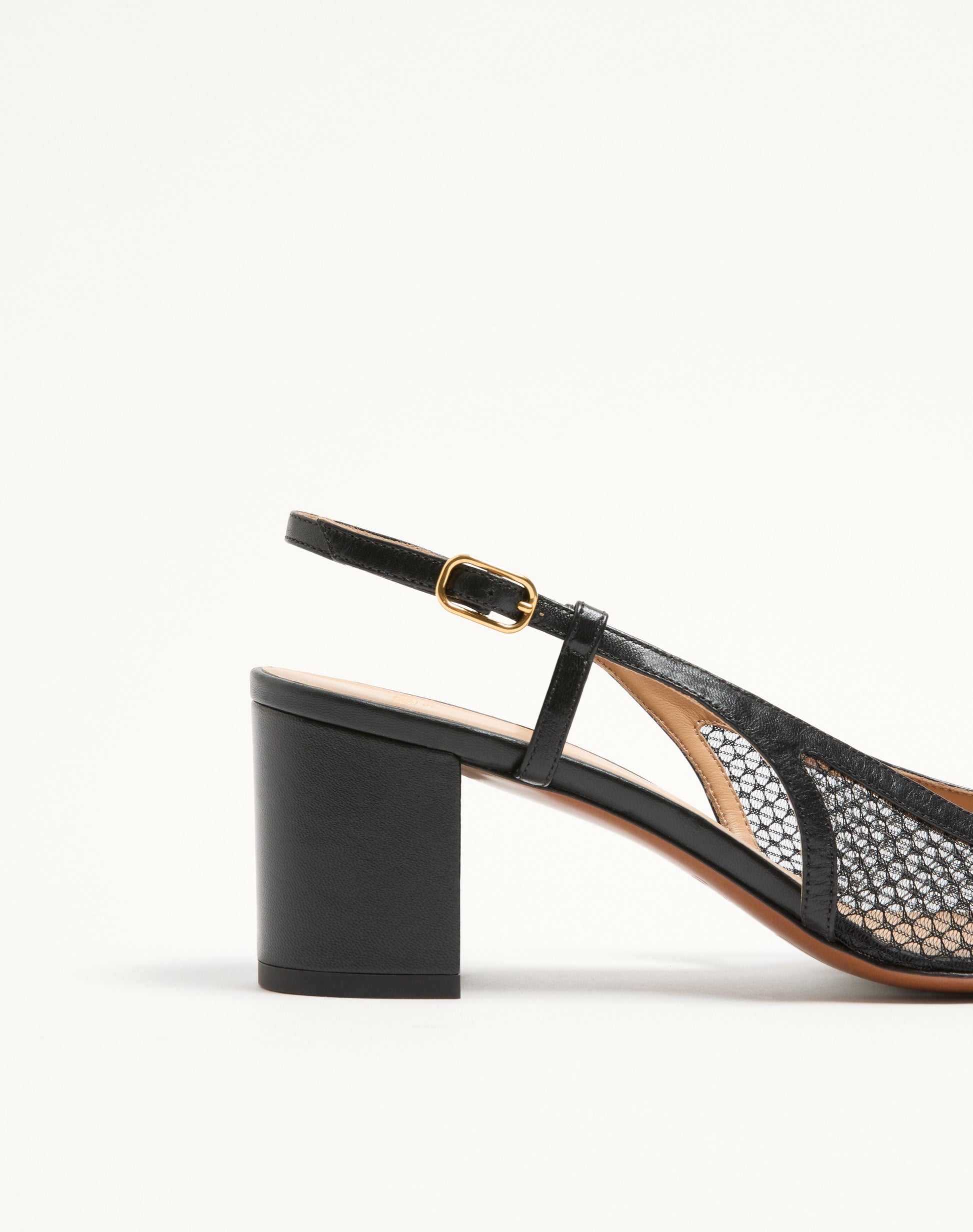 Valet Du Roi Slingback Pump In Mesh And Kidskin 60mm
