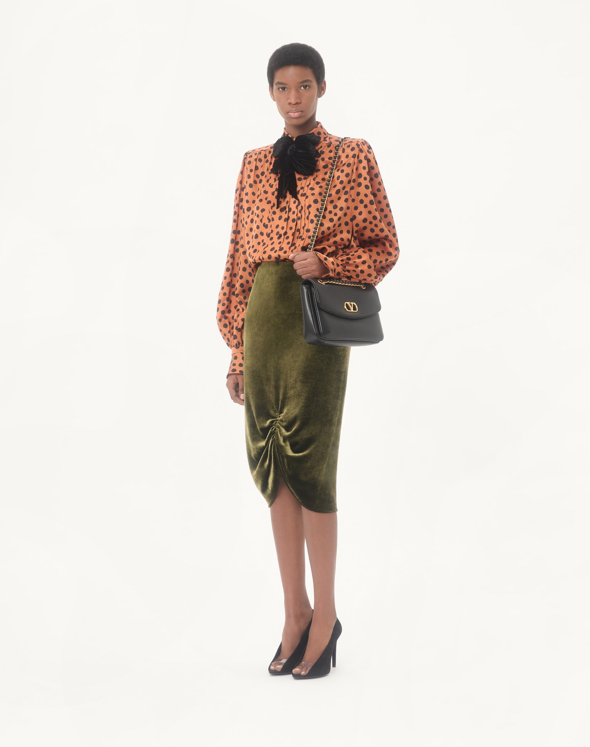 Velvet Midi Skirt
