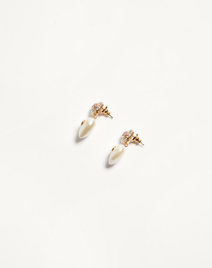 Vlogo Signature Earrings In Metal, Enamel, Pearls And Crystals