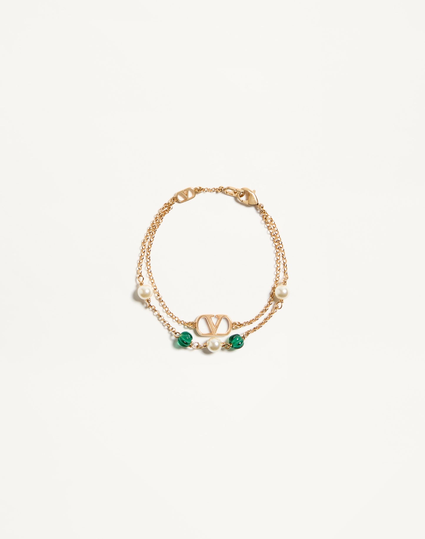 Vlogo Signature Metal, Pearl And Knurled Glass Bracelet