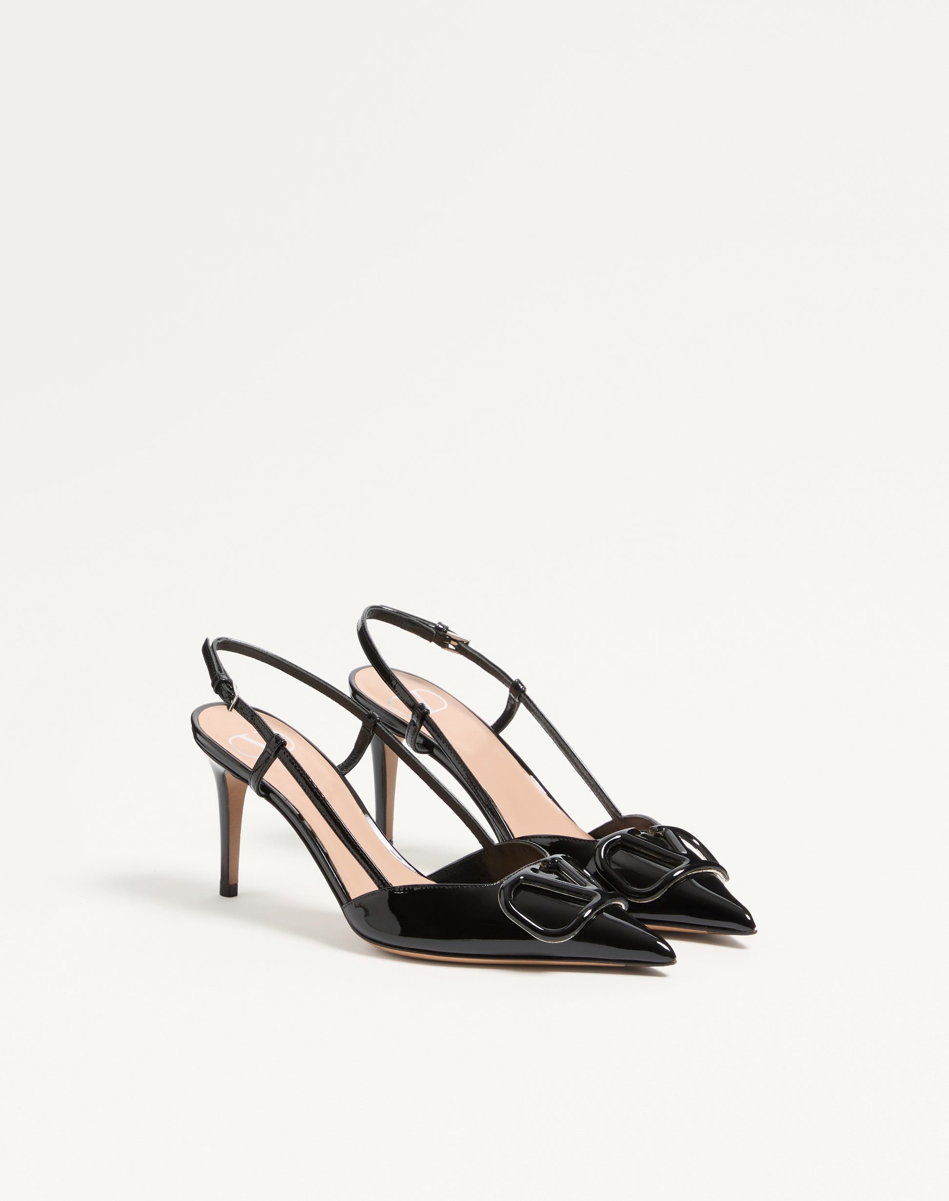 Vlogo Signature Patent Leather Slingback Pump 80mm