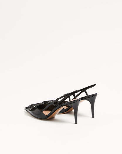 Vlogo Signature Patent Leather Slingback Pump 80mm