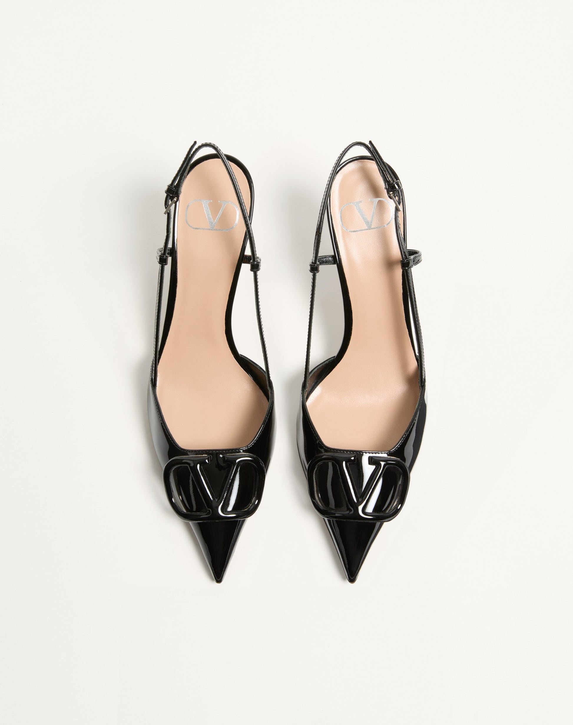 Vlogo Signature Patent Leather Slingback Pump 80mm