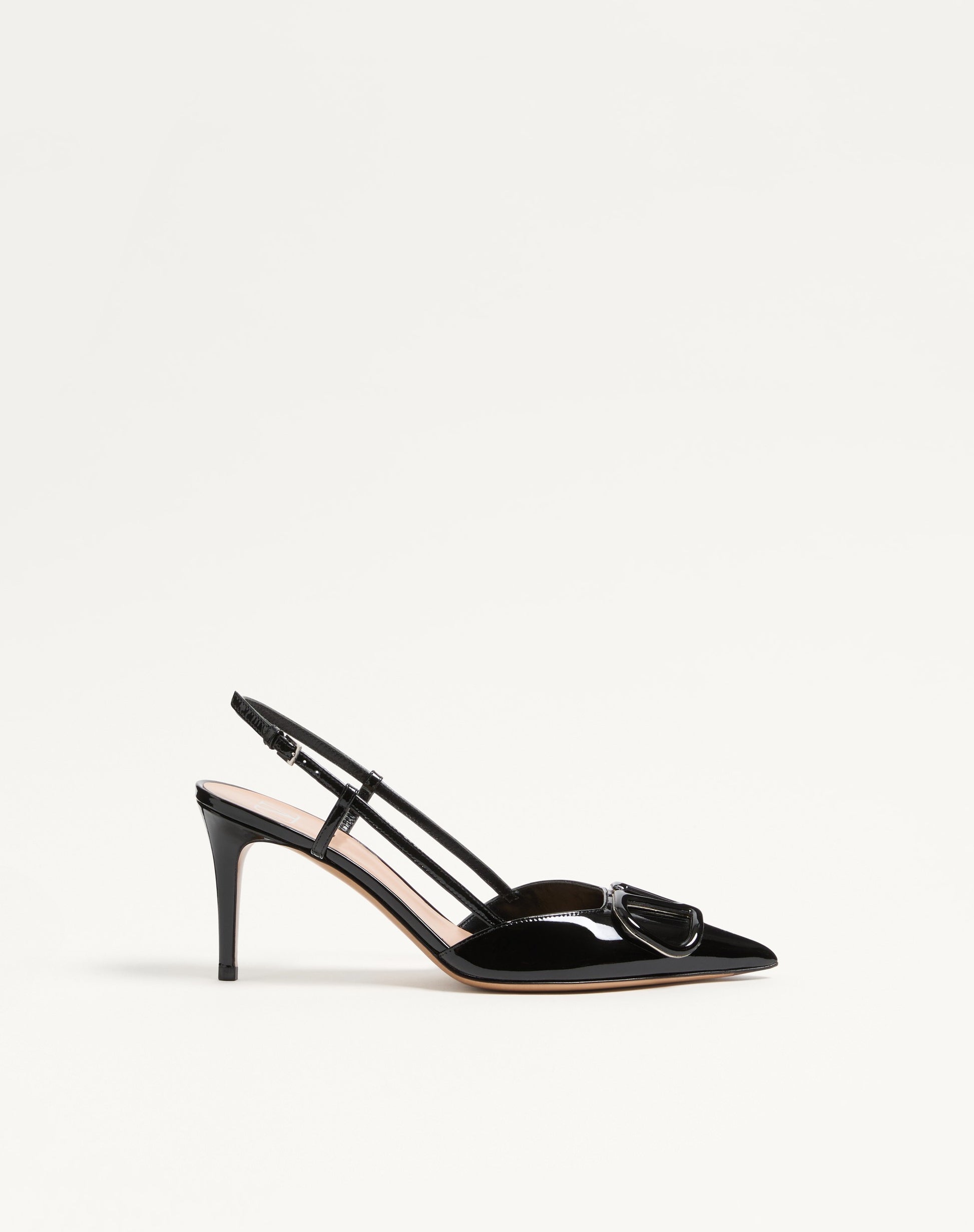 Vlogo Signature Patent Leather Slingback Pump 80mm
