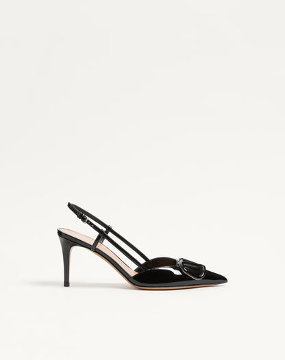 Vlogo Signature Patent Leather Slingback Pump 80mm