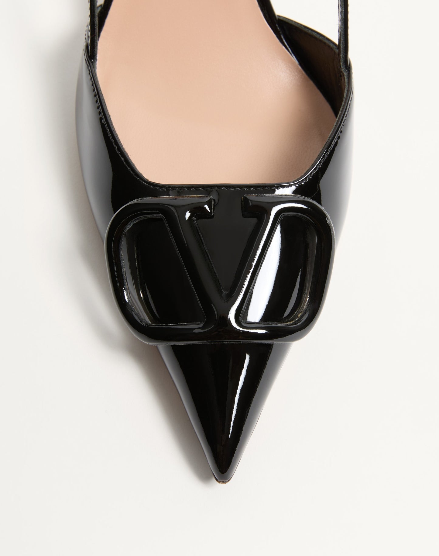 Vlogo Signature Patent Leather Slingback Pump 80mm
