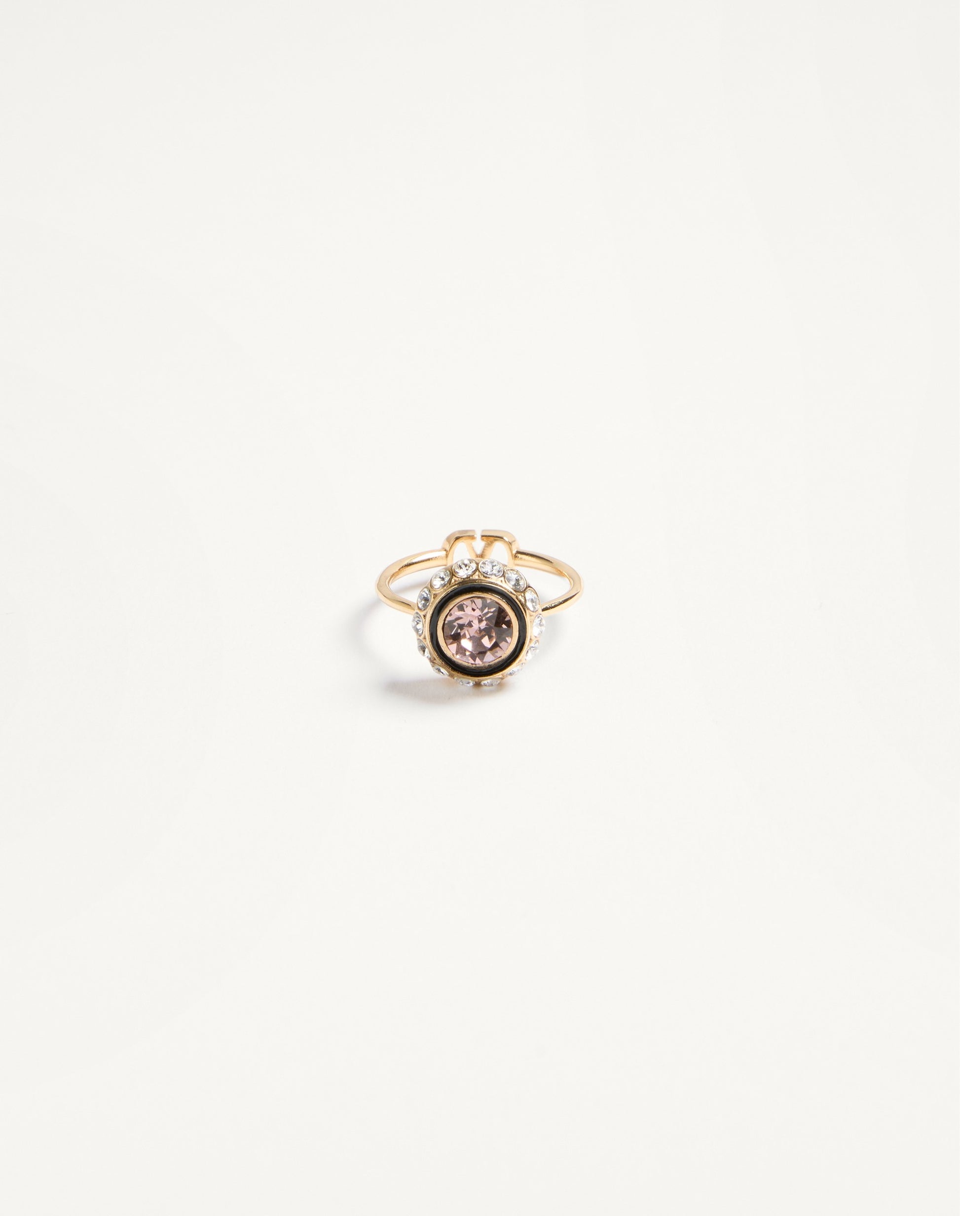 Vlogo Signature Ring In Metal, Enamel And Crystals