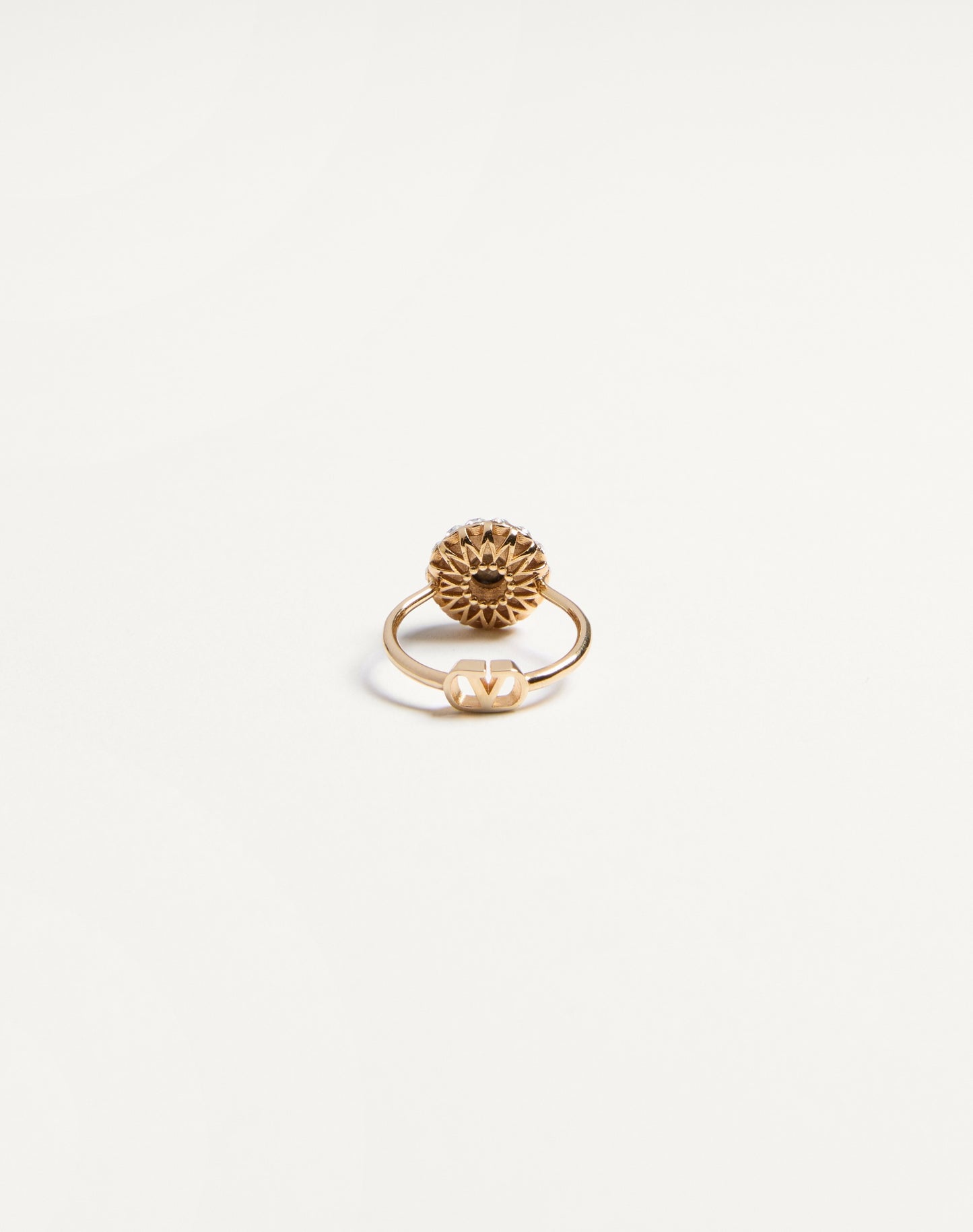 Vlogo Signature Ring In Metal, Enamel And Crystals