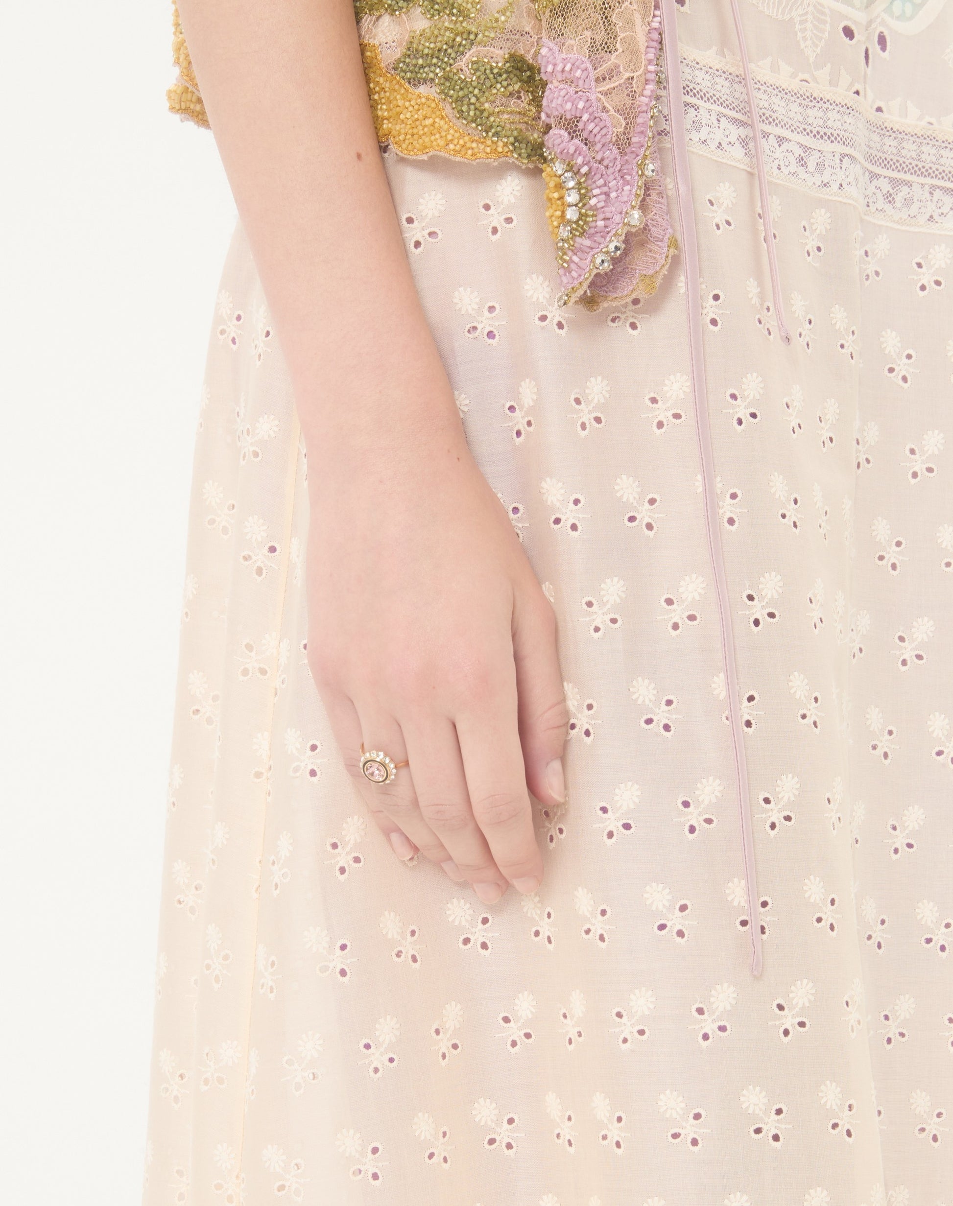 Vlogo Signature Ring In Metal, Enamel And Crystals